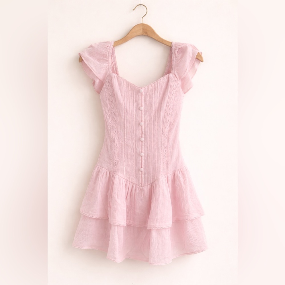 wild fable Pink Ruffled Mini Dress
